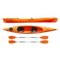 Каяк пластиковый RIVERDAY Twin GO! оранжевый каяк двухместный, туристический пластиковый каяк